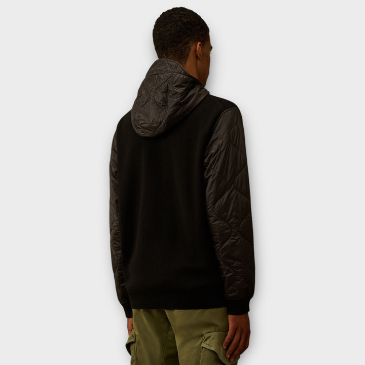 C.P. Company Hooded Zip Sweater i sort til herrer.