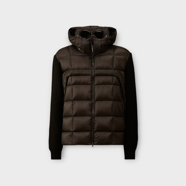 C.P. Company Extrafine Merino Wool Mixed Full Zip Goggle Sweater i sort.