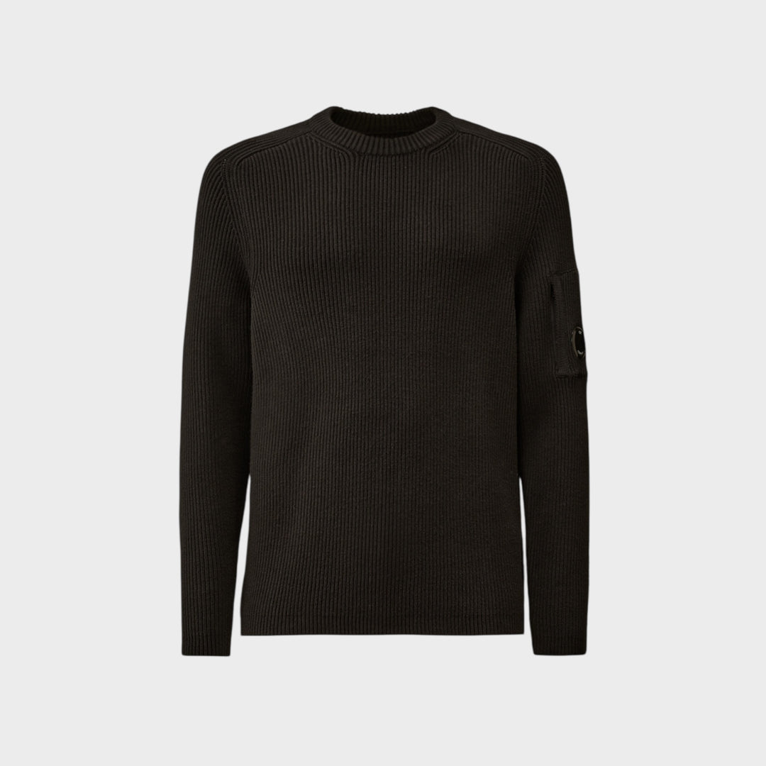 C.P. Company Full Rib Crewneck Lens Sweater sort mænd