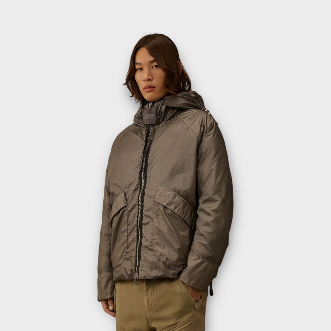 Funktionelle sidelommer med klap på C.P. Company Goggle Down Jacket Opal