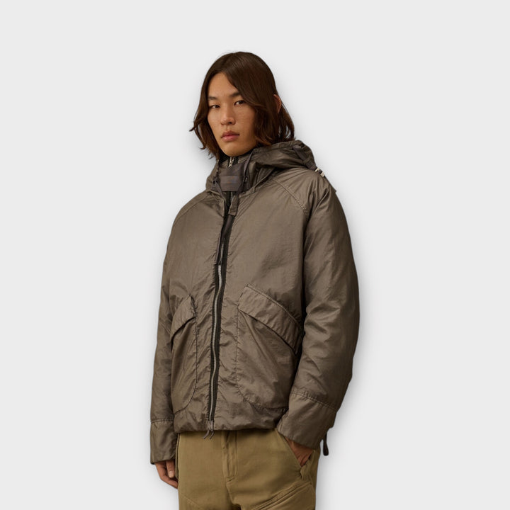 Funktionelle sidelommer med klap på C.P. Company Goggle Down Jacket Opal