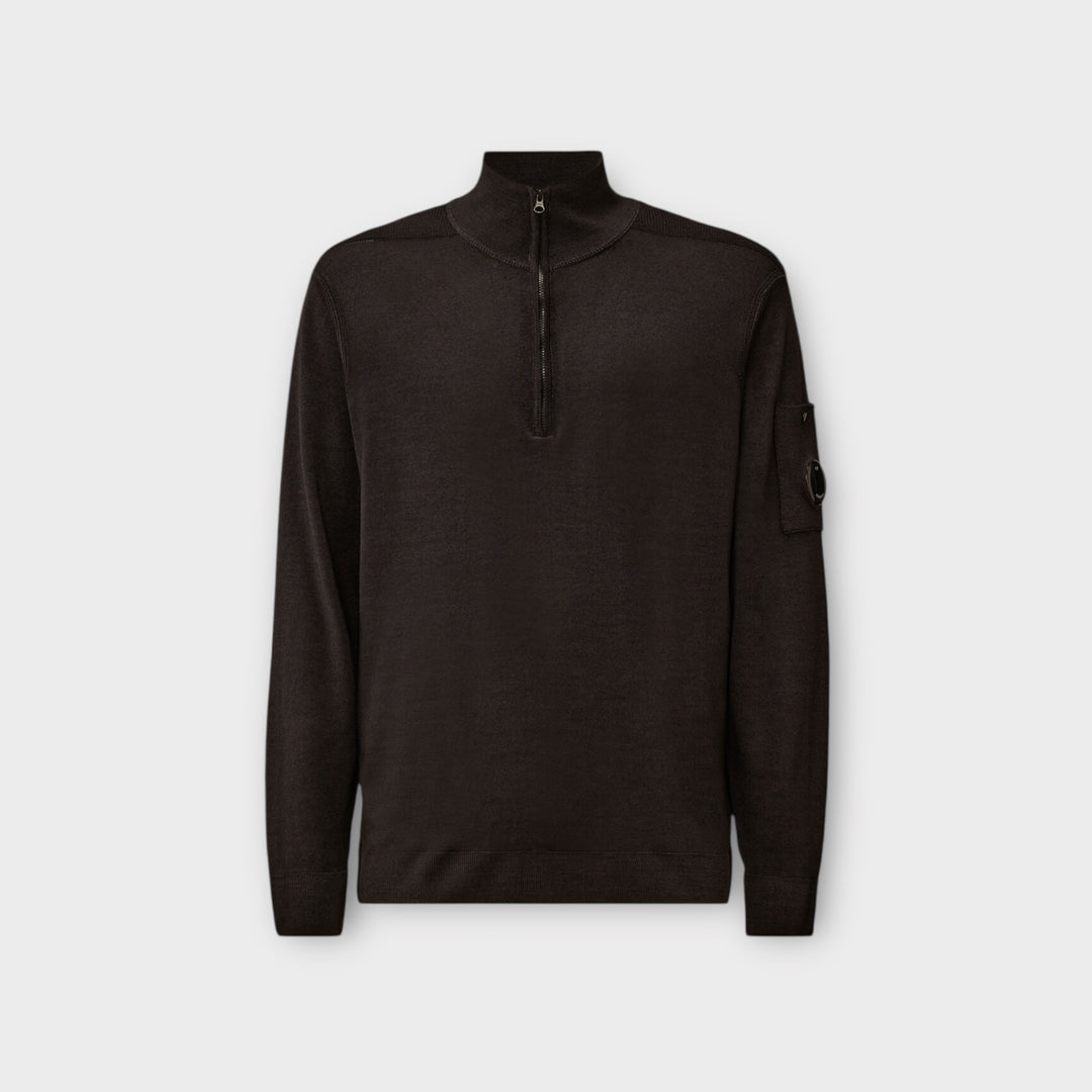C.P. Company Merino Wool Half Zip Sweater i Total Eclipse.