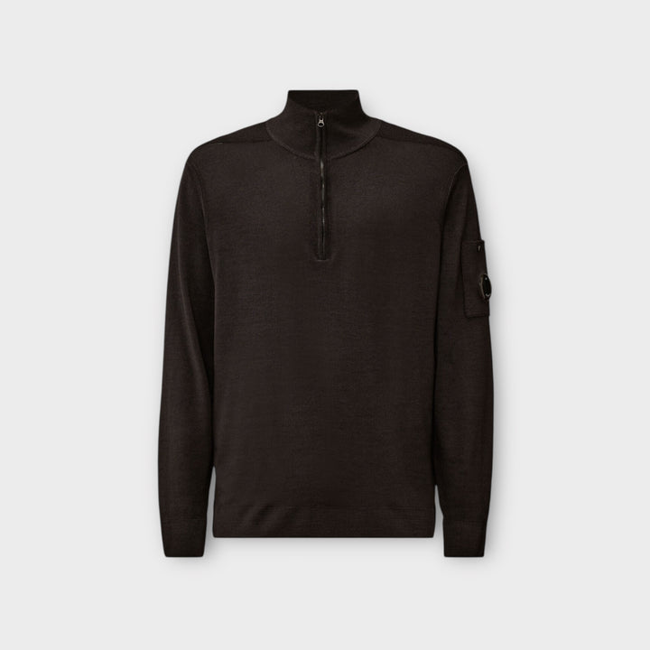 C.P. Company Merino Wool Half Zip Sweater i Total Eclipse.