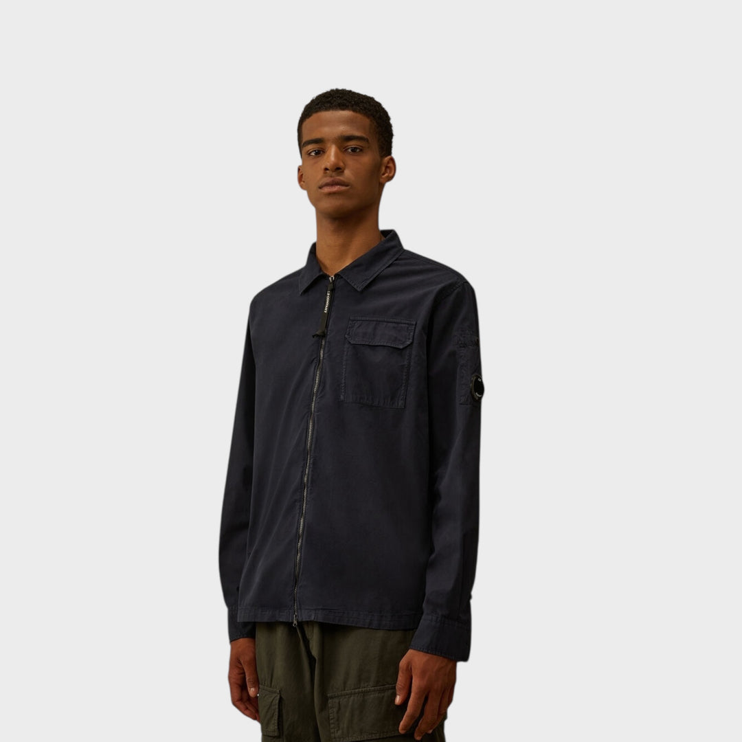 Økologisk bomulds overshirt fra C.P. Company navy