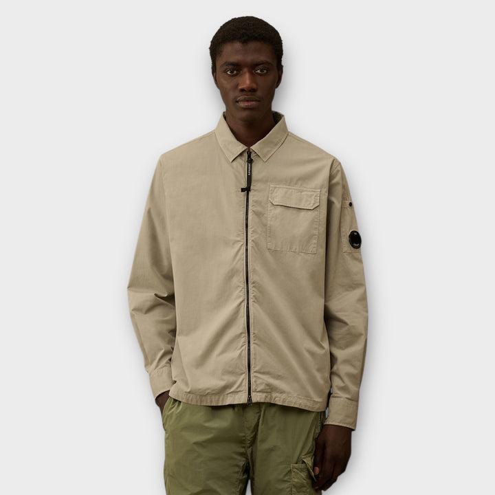 C.P. Company overshirt i økologisk gabardine – grey.