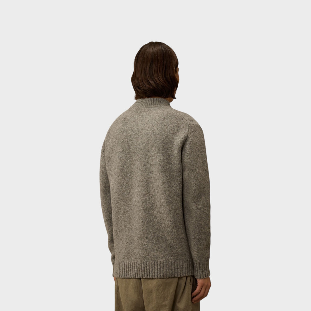 Ribstrikket mockneck sweater fra C.P. Company i grey