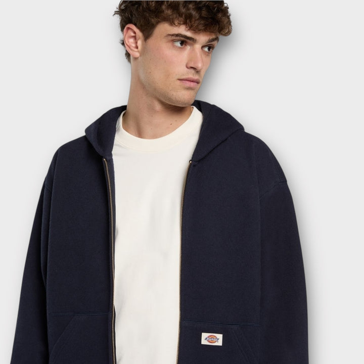 Dickies Mineral hoodie med lynlås i mørkeblå