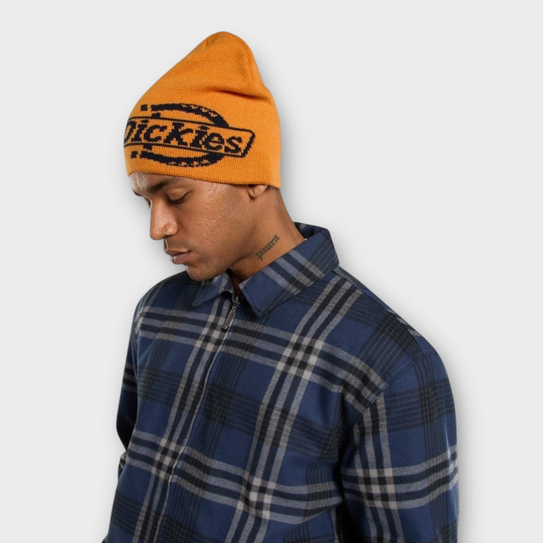 Streetwear hue fra Dickies i orange med fold-up kant og logo