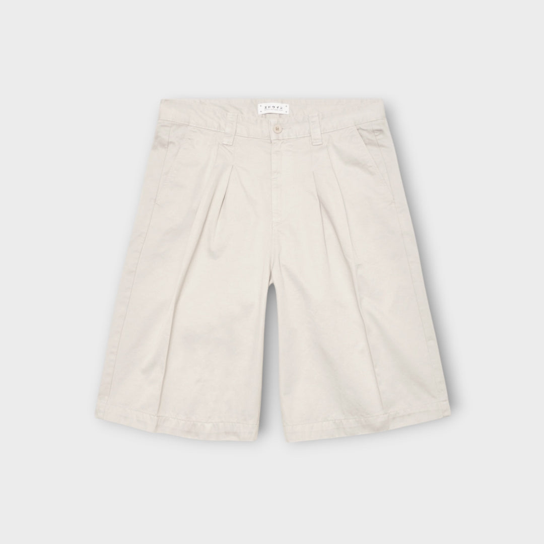 Edwin Adams shorts i grå med elastisk talje og snøre
