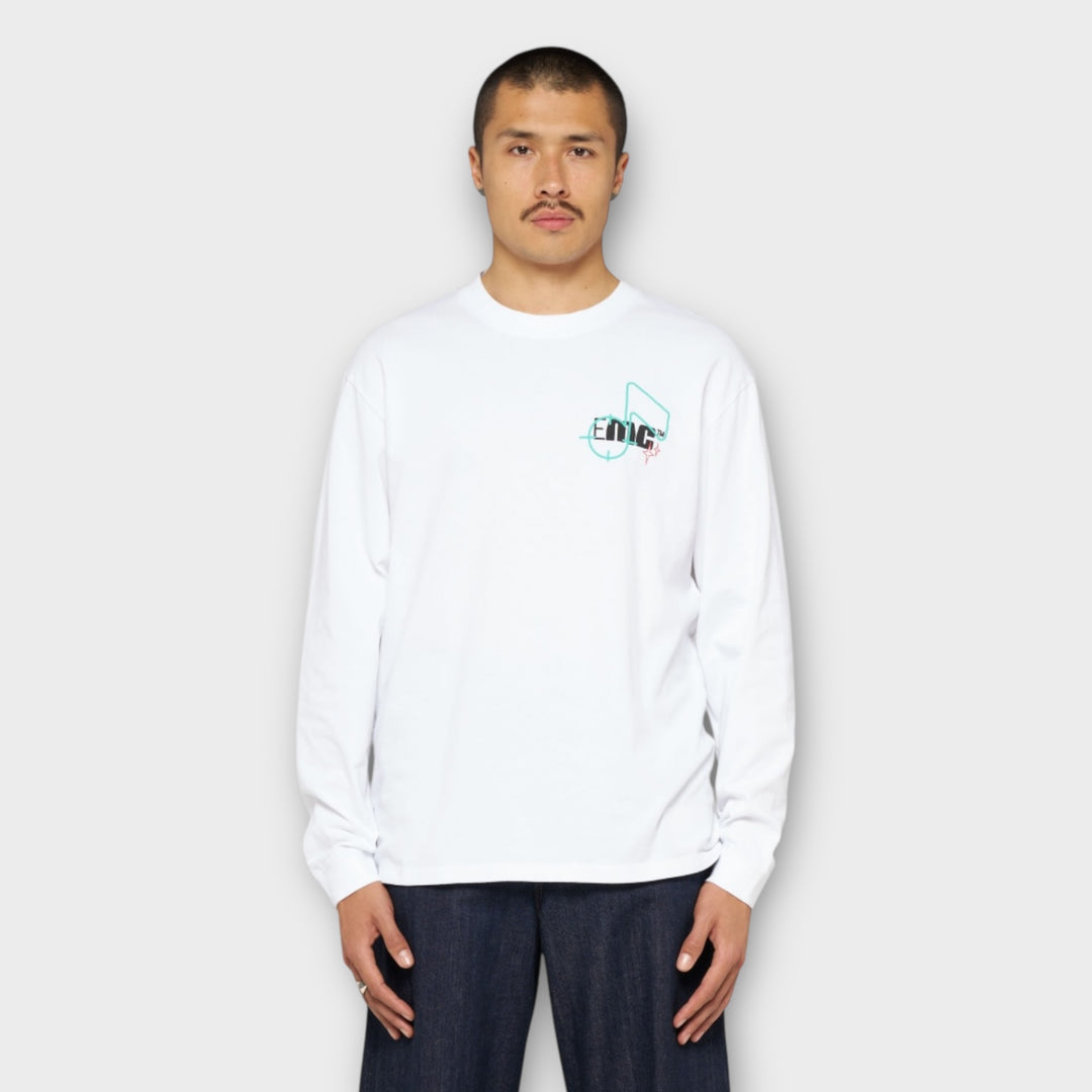 Edwin EMC On Tour Longsleeve i hvid set bagfra med stort print.