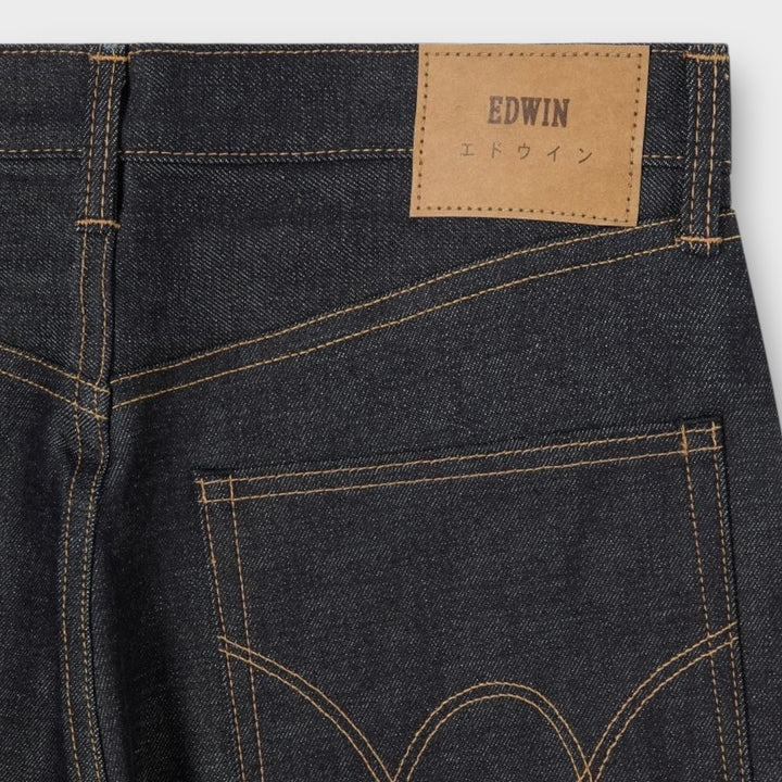 Japansk inspirerede Edwin wide jeans i unwashed blue denim