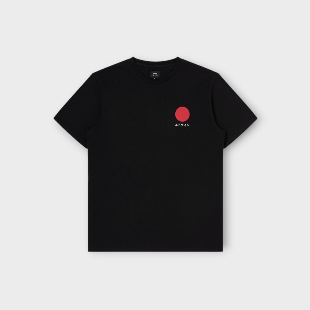 Edwin Japanese Sun T Shirt i sort med japansk inspireret graphic print
