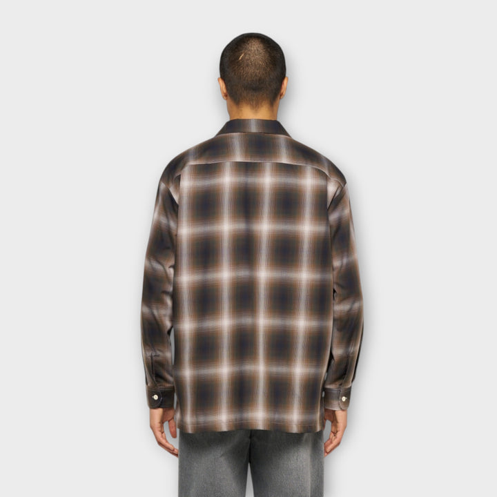 Edwin ternet skjorte i Brown/Grey til herre.