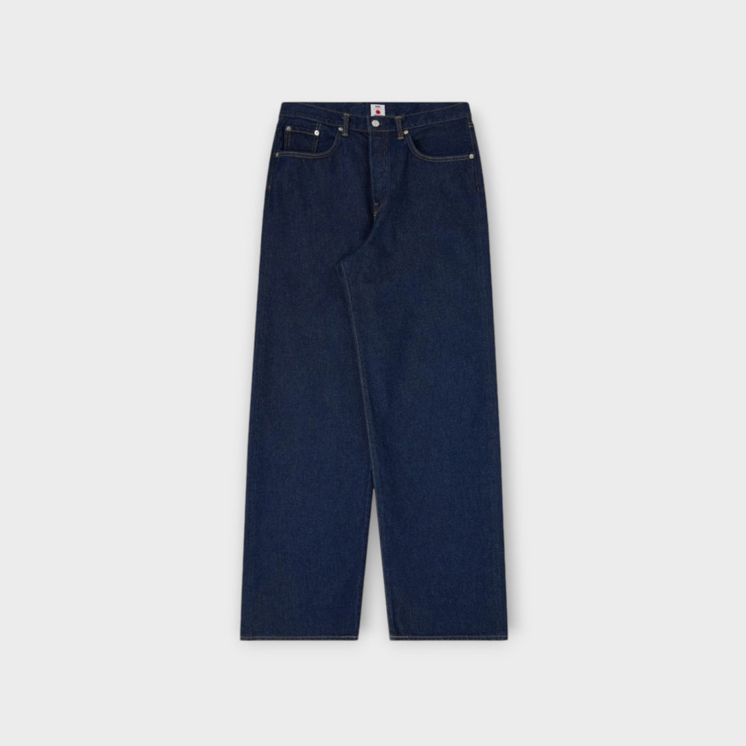 Edwin Wide Jeans i blue rinsed denim med loose fit pasform