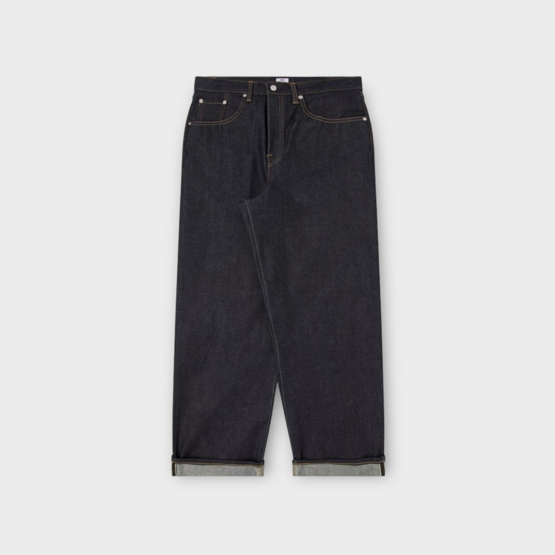 Edwin Wide Jeans i unwashed blue denim med relaxed wide fit