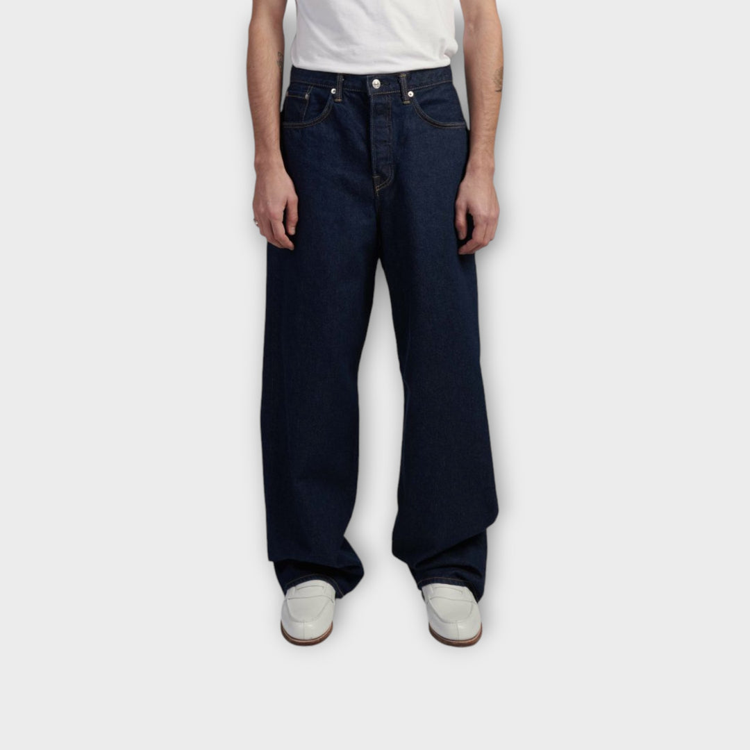Edwin wide leg jeans i blå rinsed vask til streetwear outfits