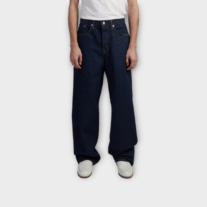 Edwin wide leg jeans i blå rinsed vask til streetwear outfits