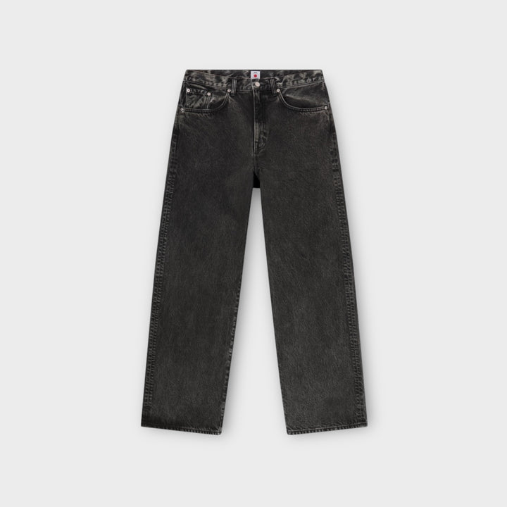 Edwin Wide Pant i Black Dark Used med relaxed wide fit