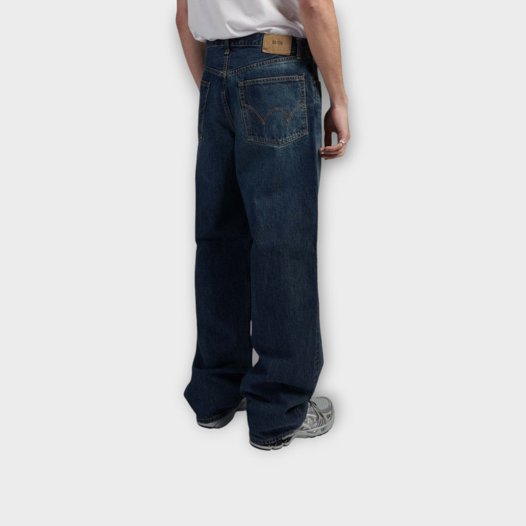 Edwin Wide Pants Jeans In Dark Blue Used