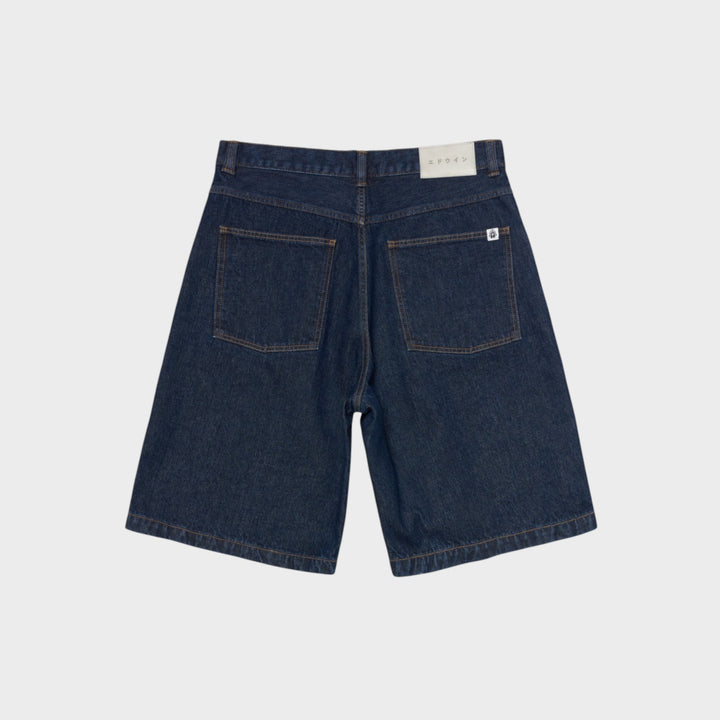 Detaljebillede af Edwin Worker Shorts i Marble Wash denim.