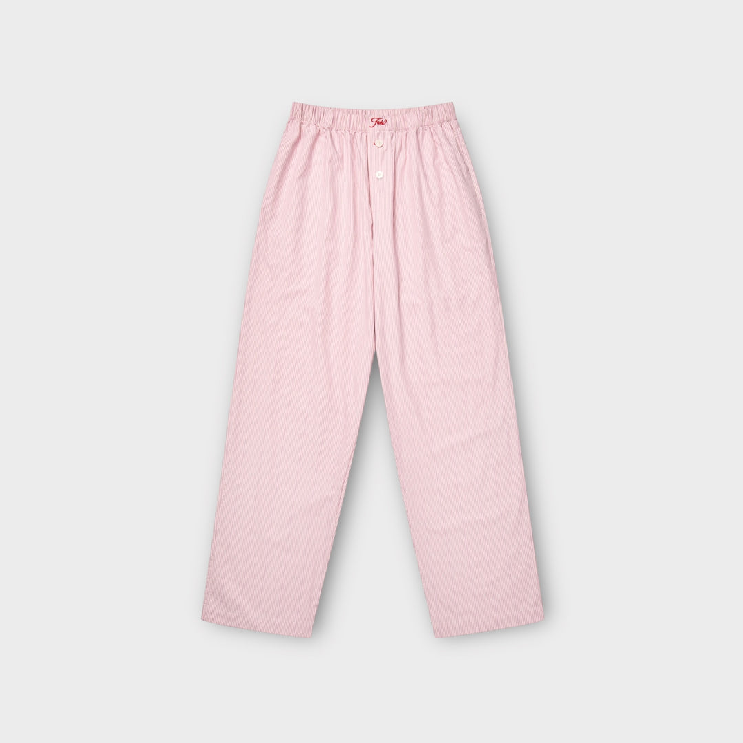 Fichi Long Boxer i Soft Pink Stripe set forfra med længere benlængde og klassisk pasform.