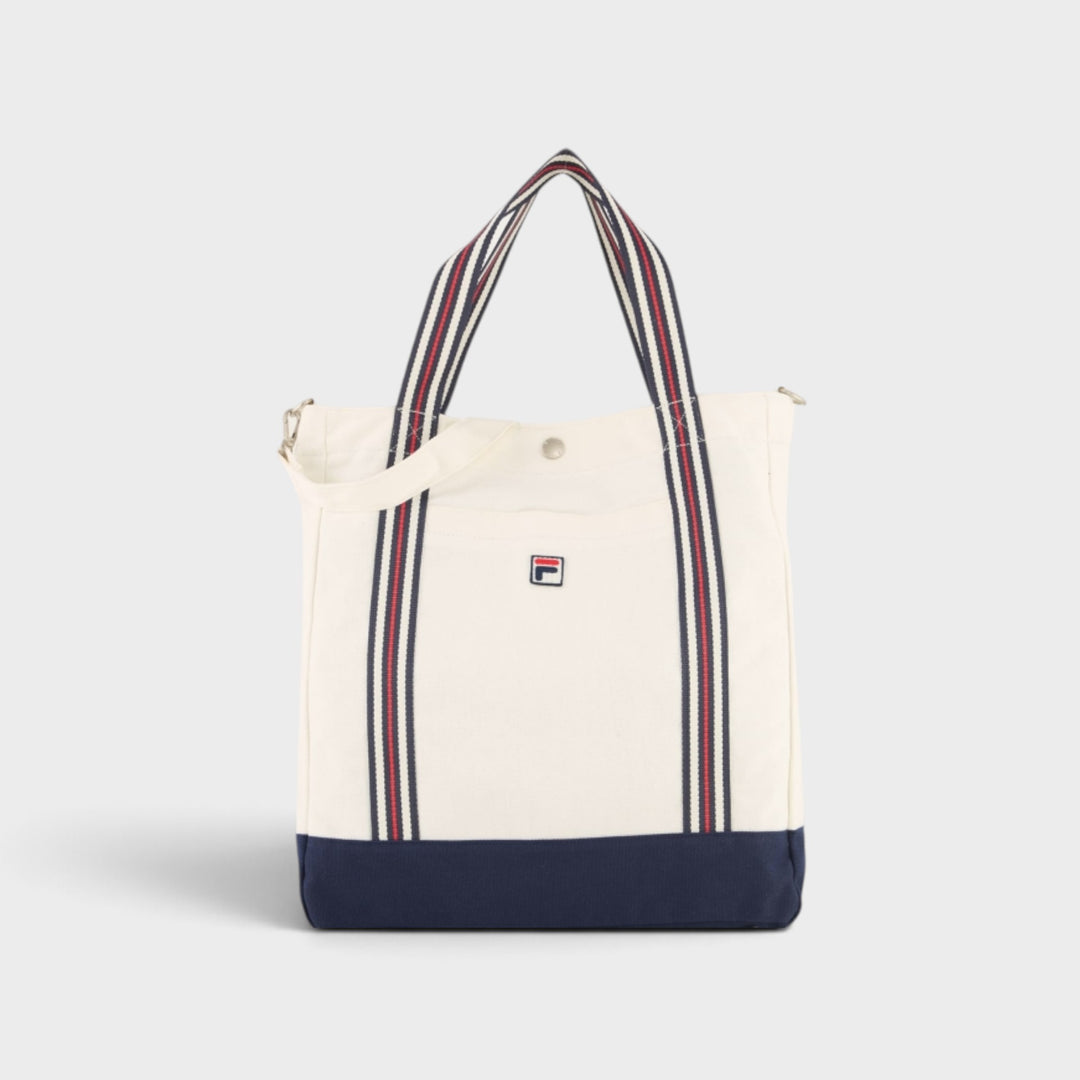 Fila Carliano Heritage Tape Tote Bag I Egret/Black Iris