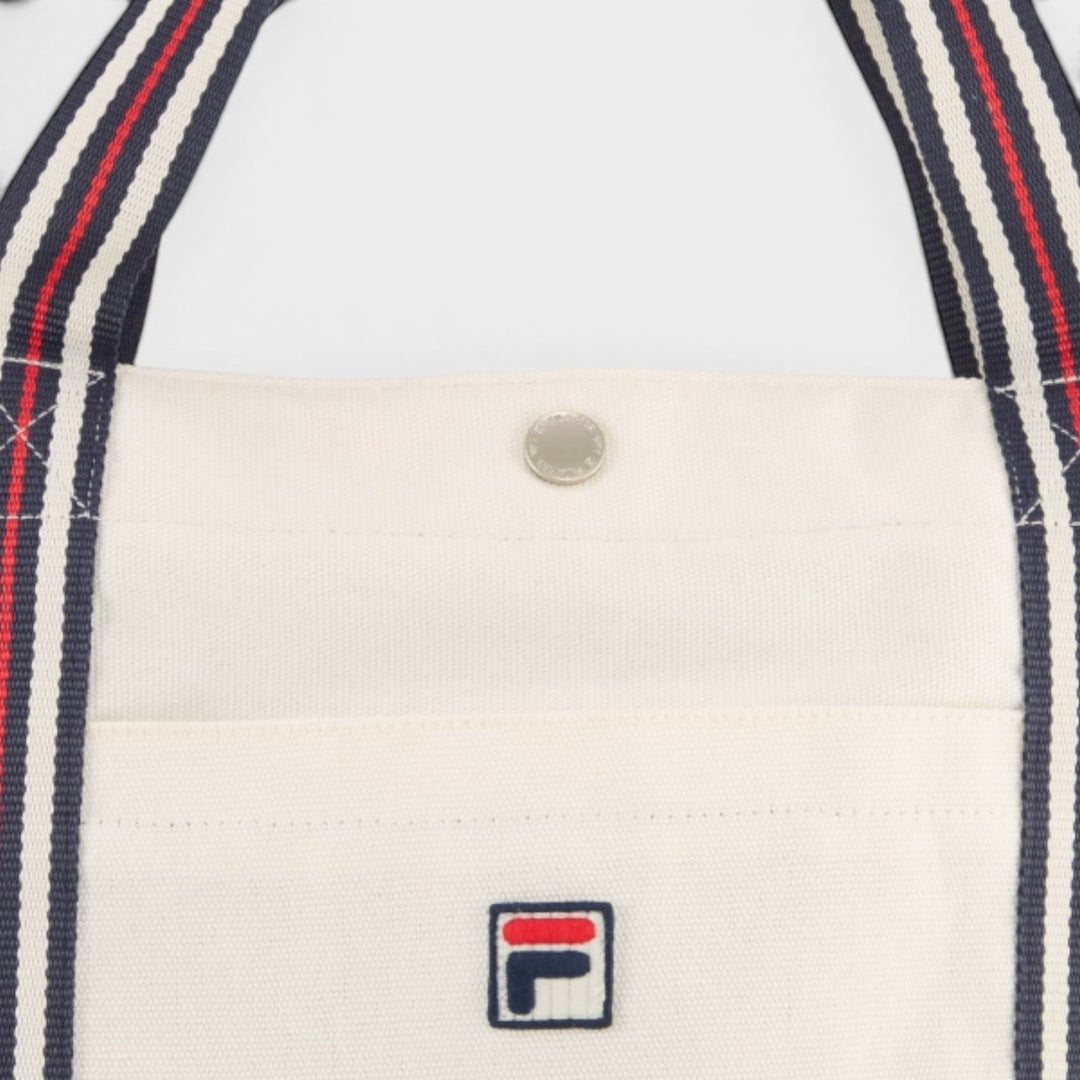 Fila Carliano Heritage Tape Tote Bag I Egret/Black Iris