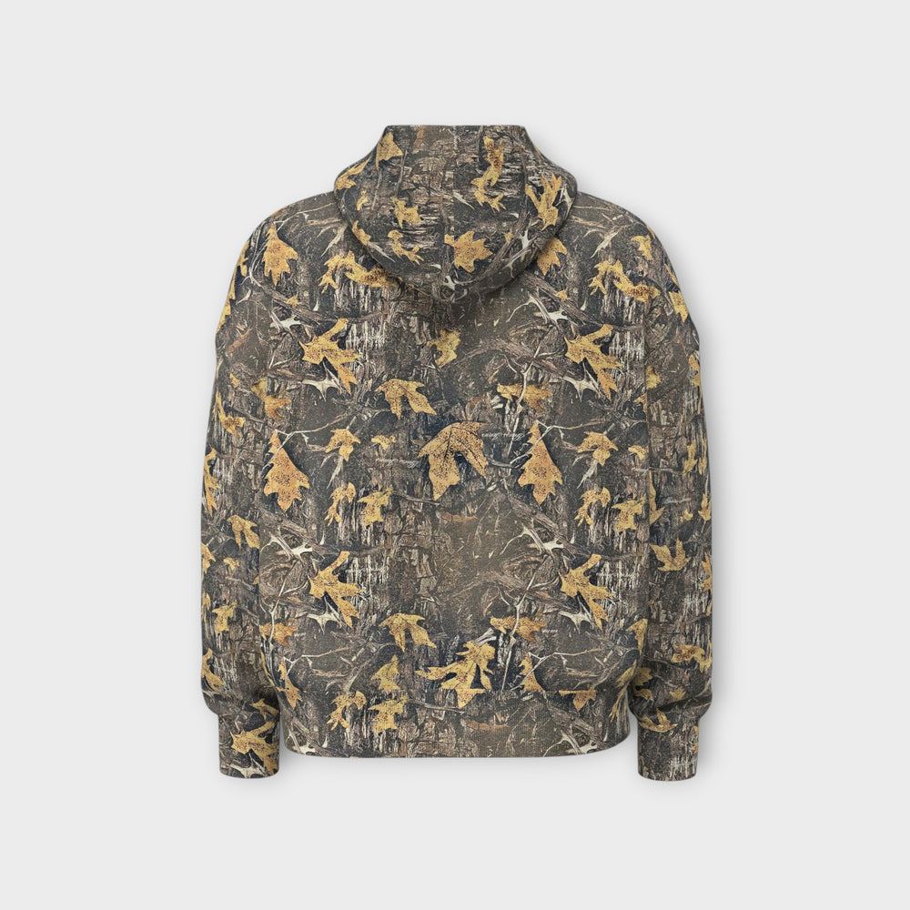 Guess Jeans hoodie med lynlås i camo.