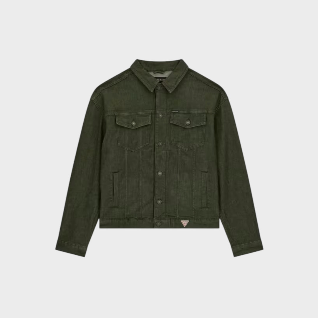 guess Jeans Oversize Trucker Jakke i Vintage Army Green