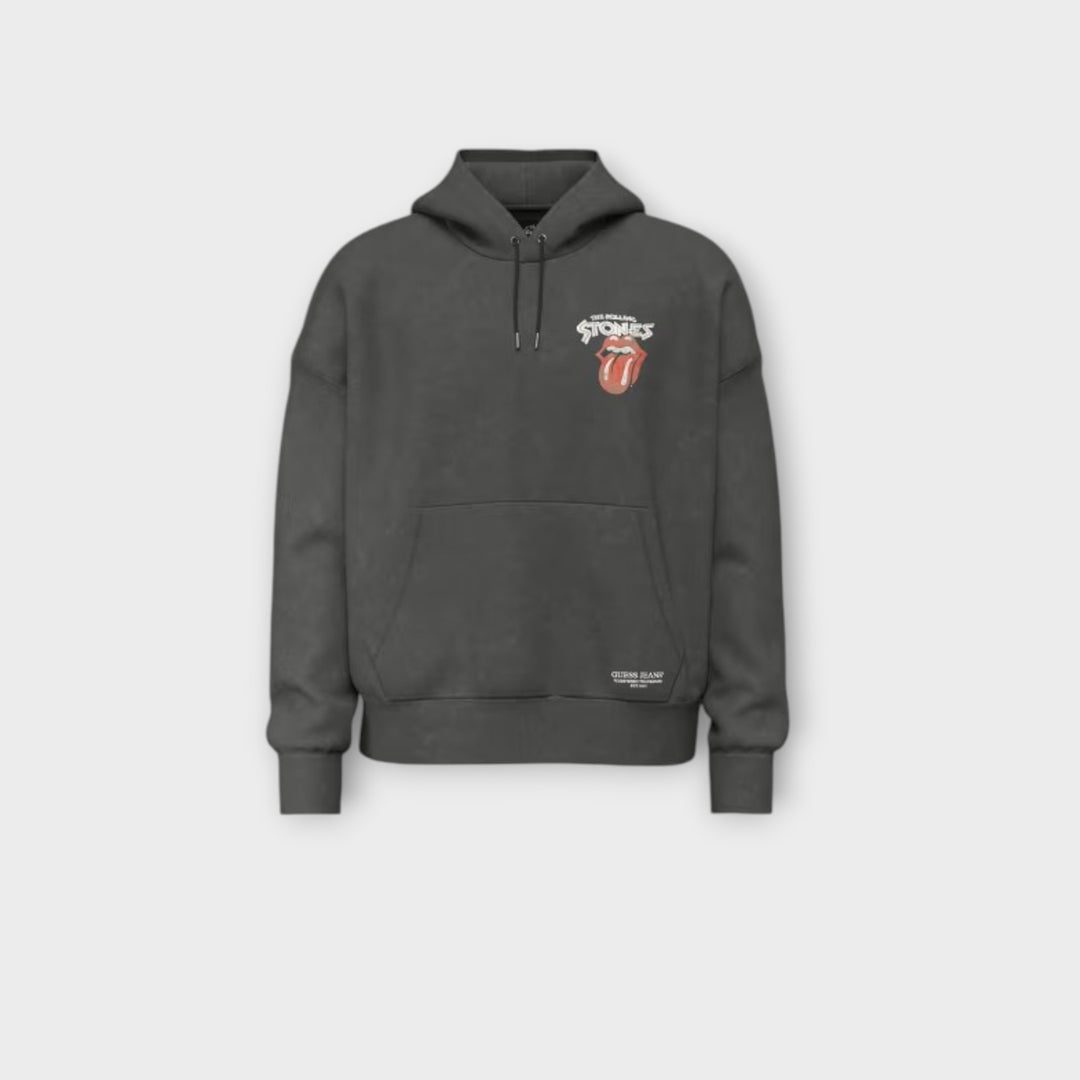 GUESS JEANS ROLLING STONE HOODIE i BLACK STONE