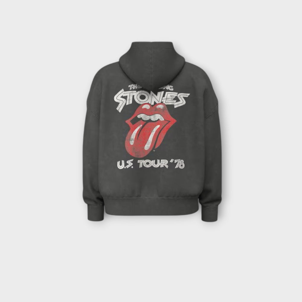 GUESS JEANS ROLLING STONE HOODIE i BLACK STONE