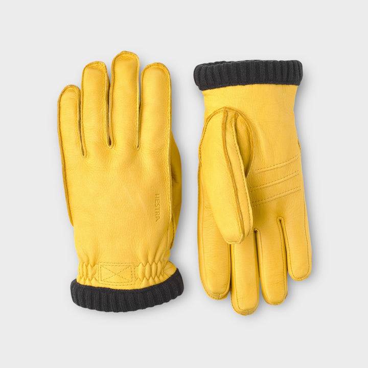 Hestra Deerskin Primaloft Rib handsker i gul hos Le Fix