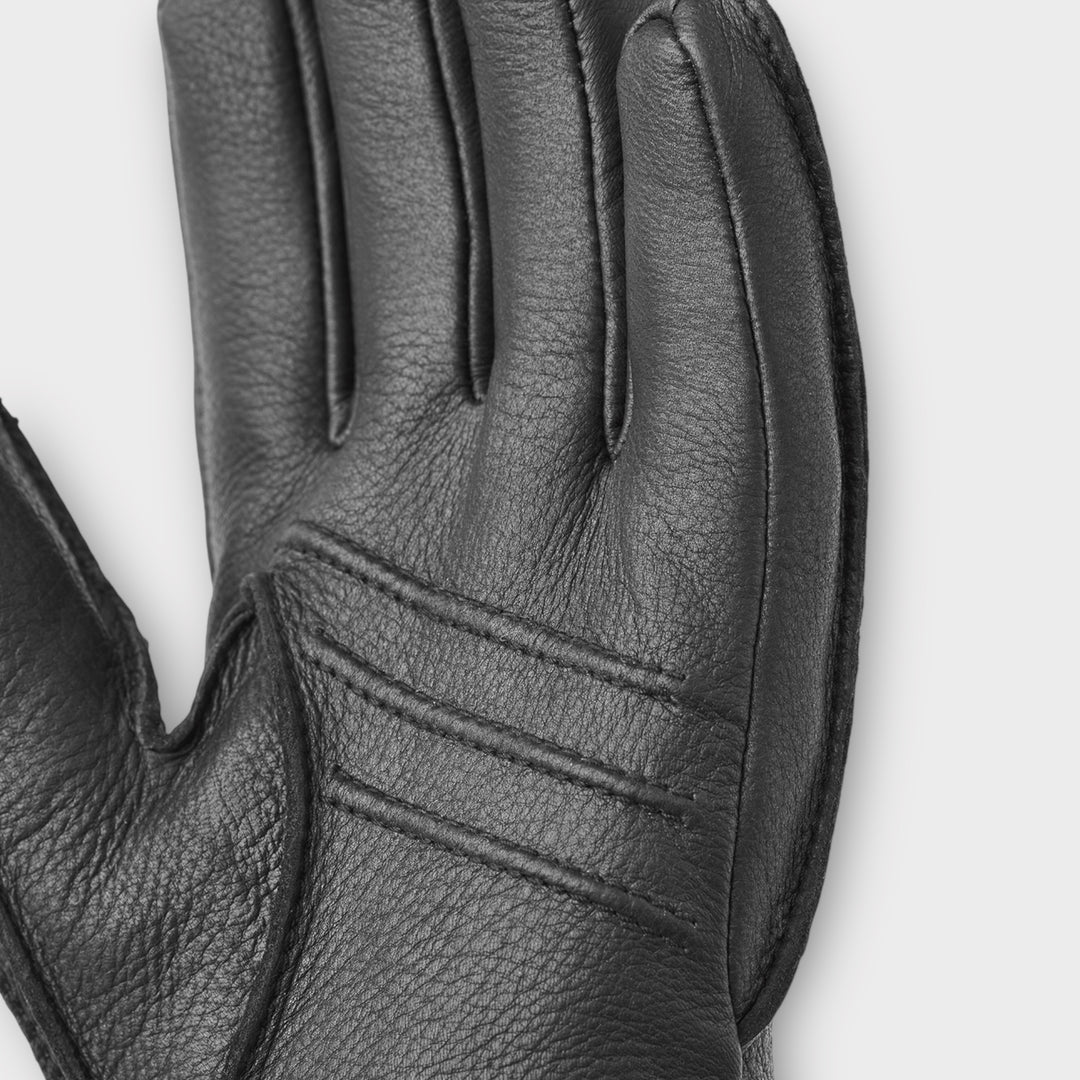 Hestra Deerskin Primaloft Rib læderhandsker i sort farve