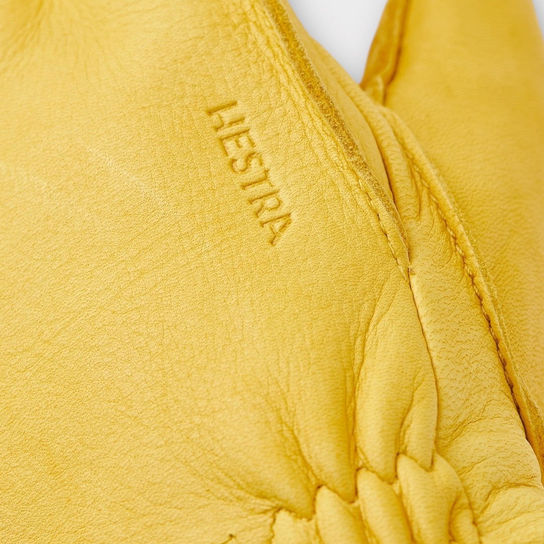 Varme Hestra Deerskin Primaloft Rib herrehandsker i gul