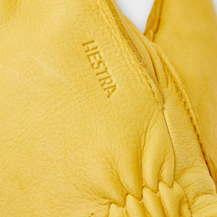 Varme Hestra Deerskin Primaloft Rib herrehandsker i gul