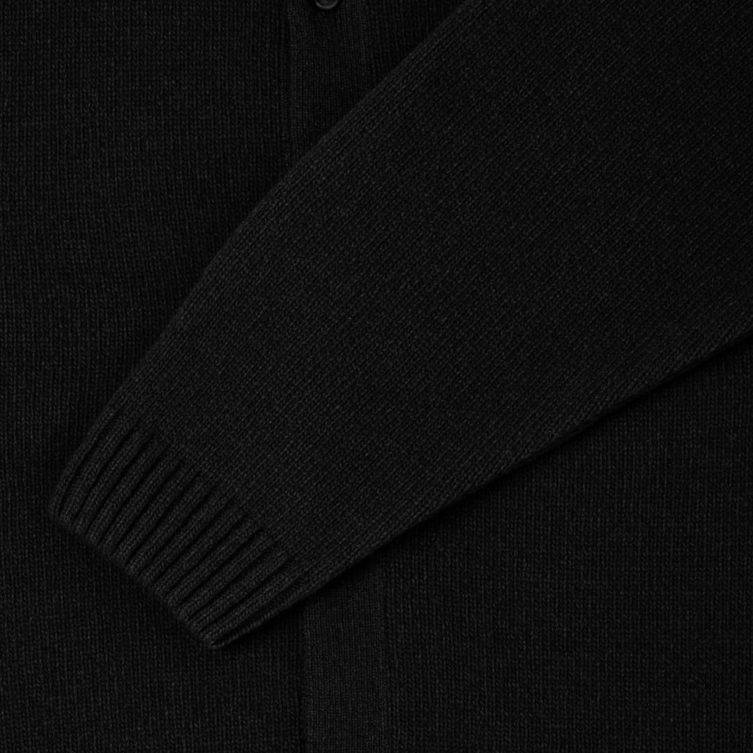 Edwin Mars Polo Cardigan In Black