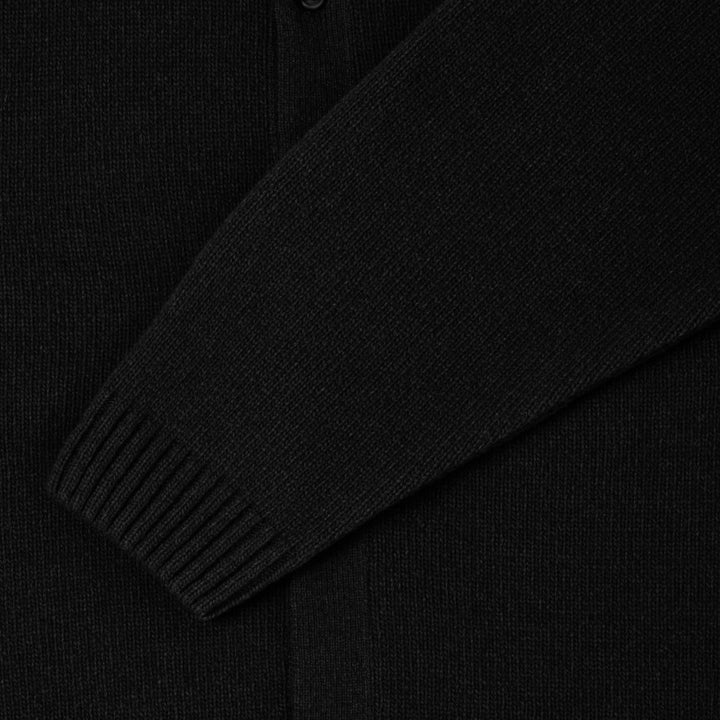 Edwin Mars Polo Cardigan In Black