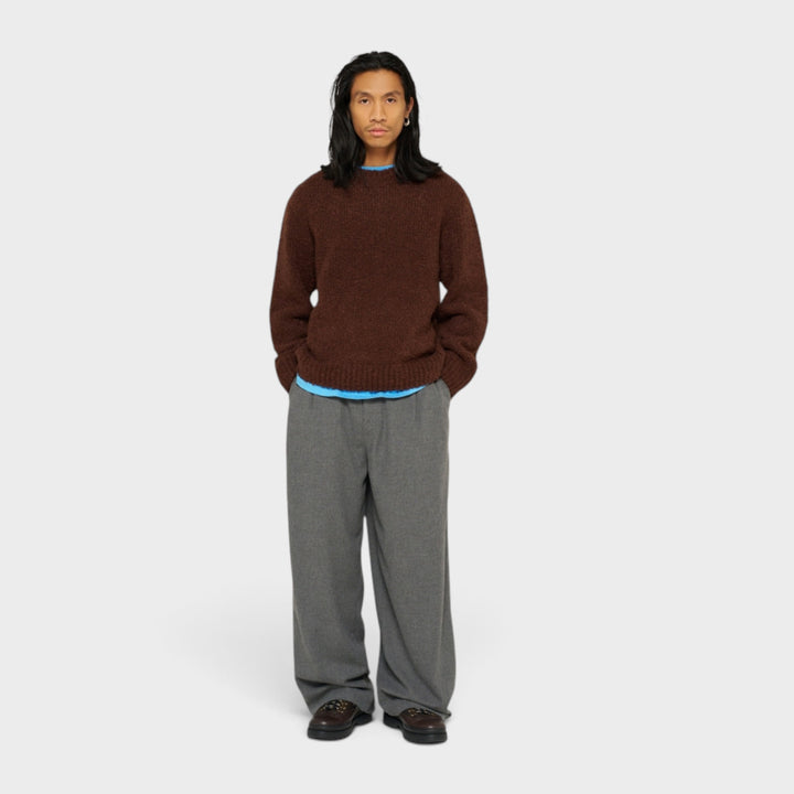 Edwin Dun Textured Sweater I Rum Raisin
