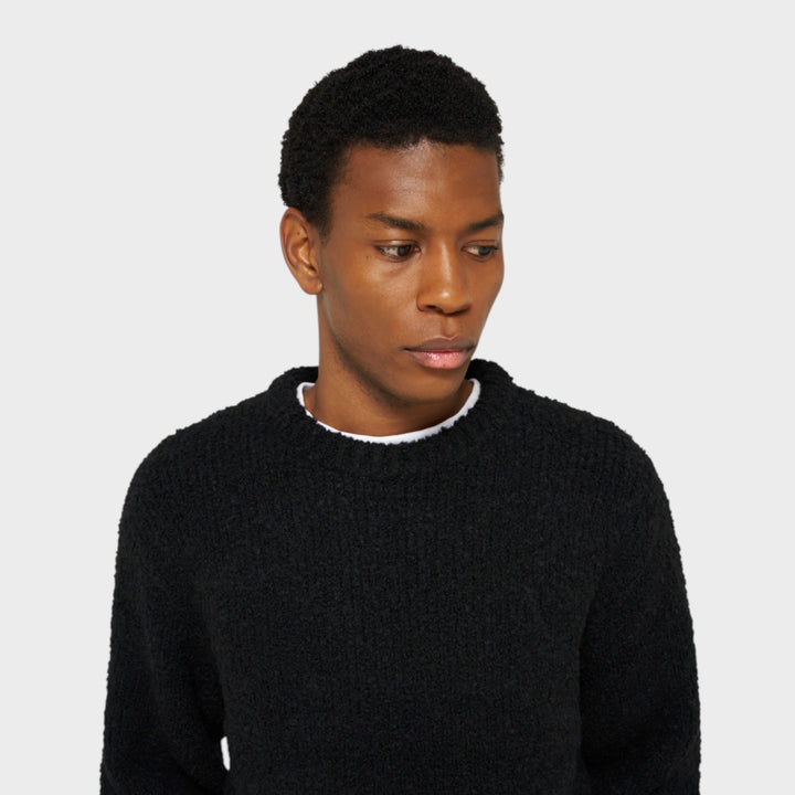 Edwin Dun Textured Sweater I Black
