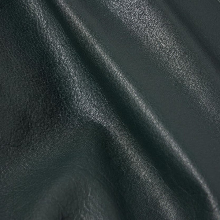 Edwin Dogma Leather Jacket In Dark Green