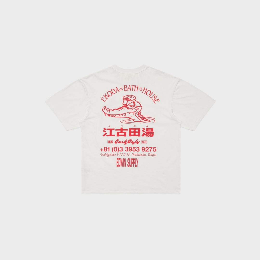 Edwin Ekoda Bath House T-Shirt I Hvid