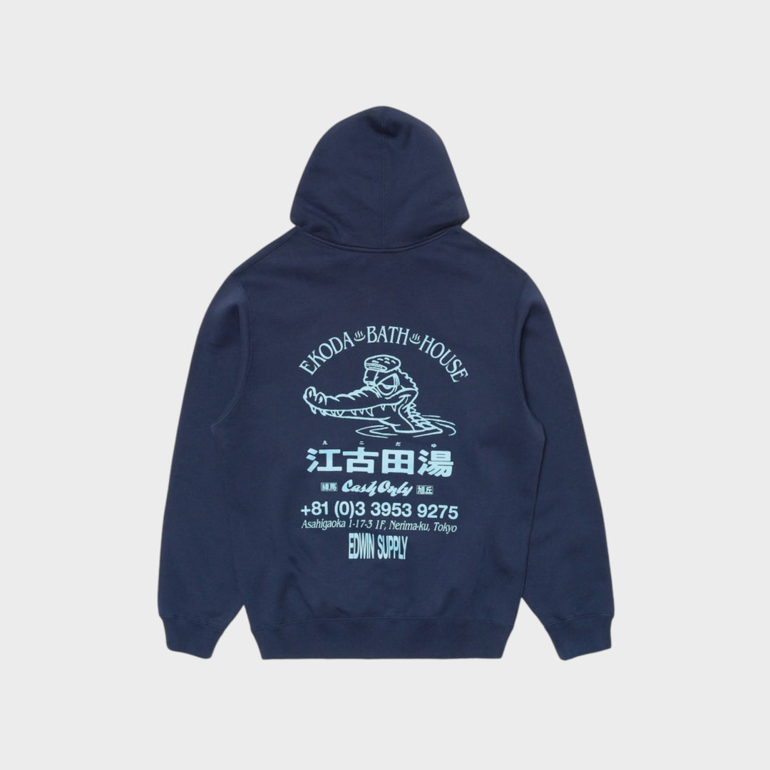 Edwin Ekoda Bath House Hoodie I Blue Maritime