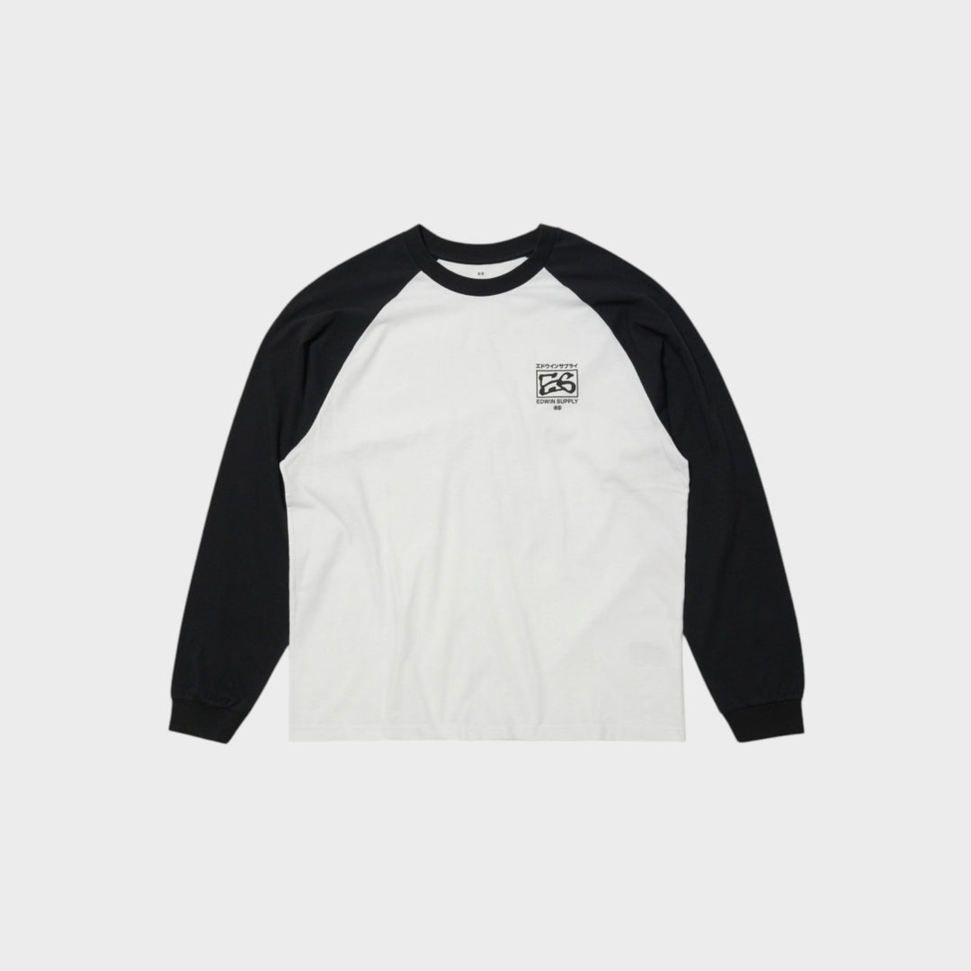 Edwin Alec Langærmet T-Shirt I Hvid/Sort