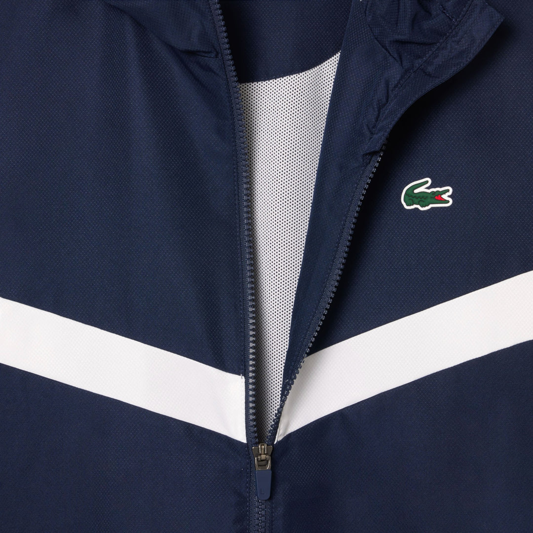 Lacoste Taped Track Top In Navy