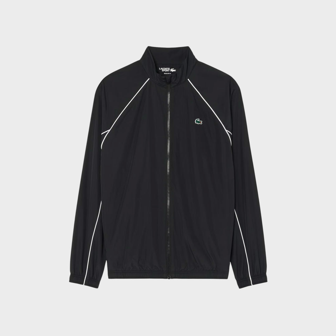 Lacoste Sport Water-Repellent Trim Accent Track Jacket i Sort