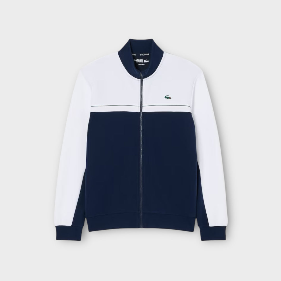 Lacoste Sport Zipped Colour-Block Sweatshirt i sort med farvepaneler og lynlås