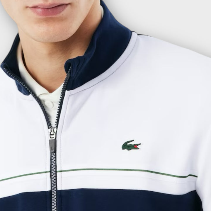Sort Lacoste Sport sweatshirt med gennemgående lynlås og logo på brystet