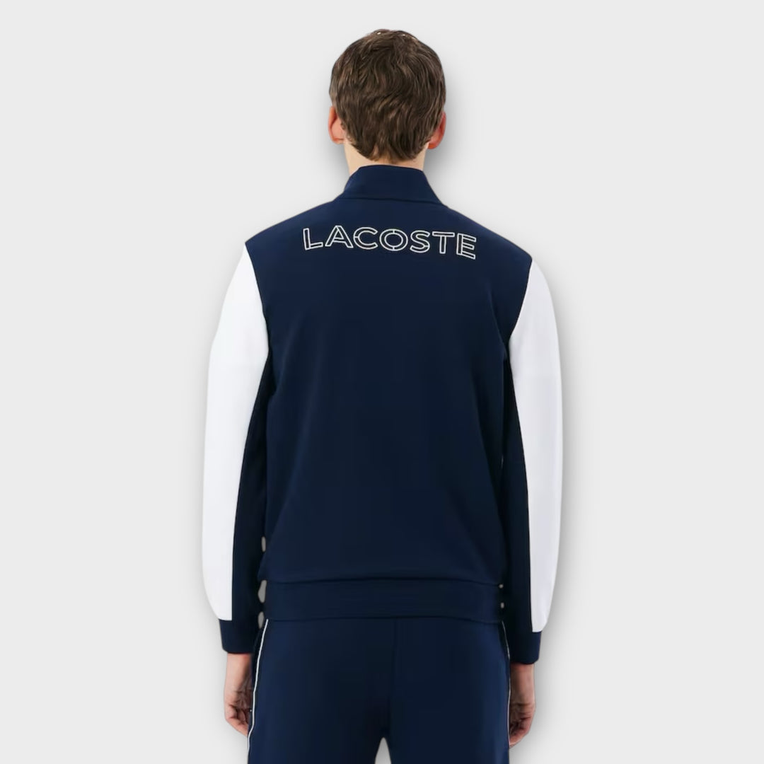 Lacoste Sport zip sweatshirt i sort med sporty colour-block look
