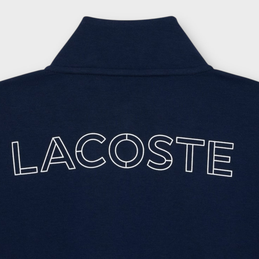 Lacoste Sport sweatshirt i sort med elastiske ribkanter og lynlås