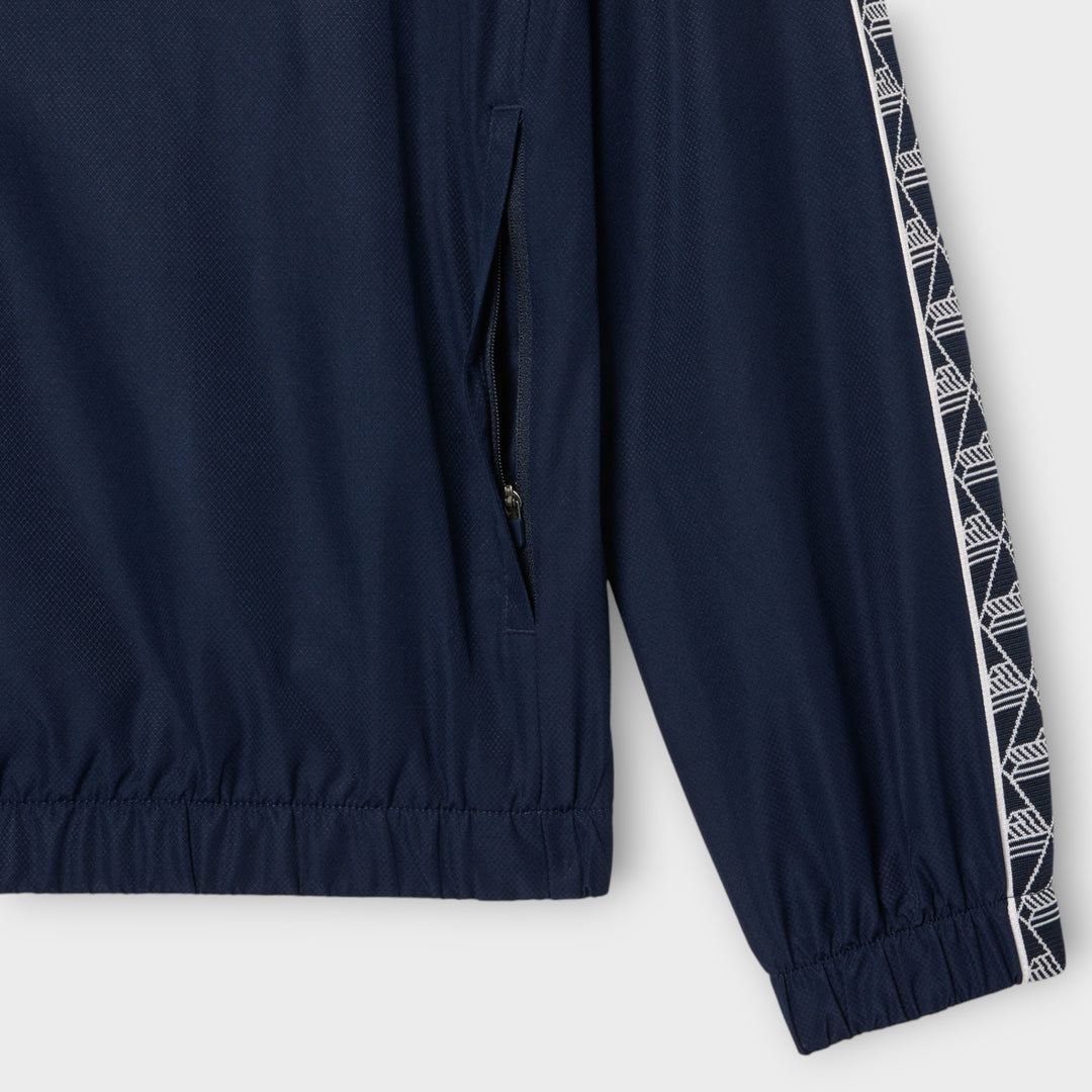 Lacoste Taped Track Top In Navy